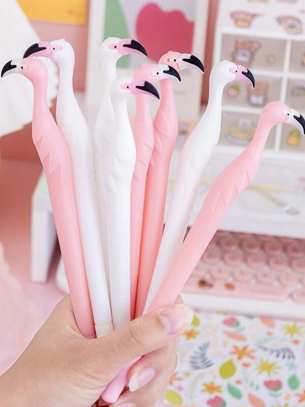 ปากกาเจล การออกแบบ นกฟลามิงโก สุ่ม 2 ชิ้น s-29