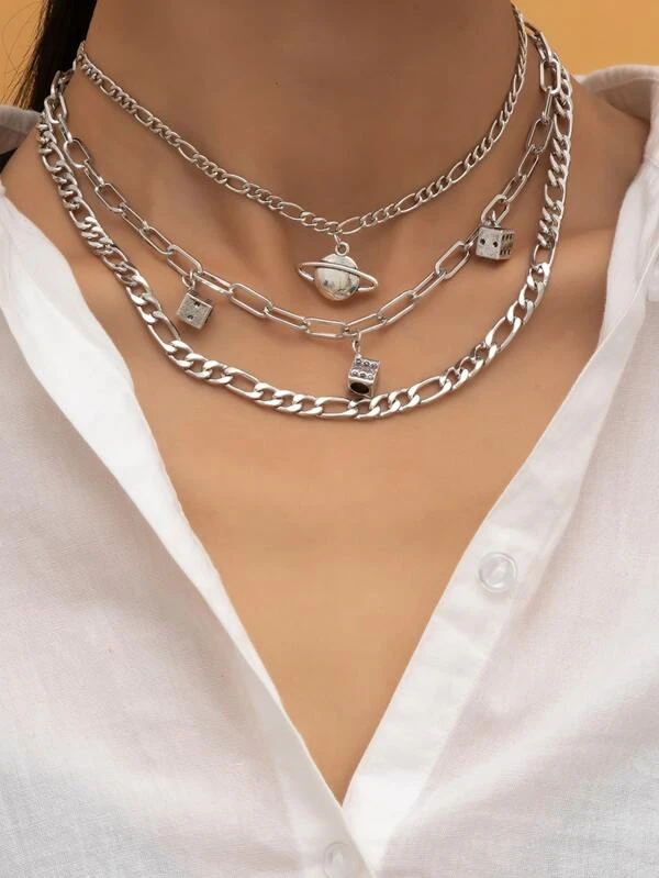 สร้อยคอ Charm Planet 3 ชิ้น kk-197