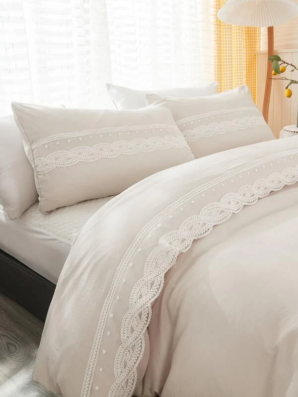 ชุดปลอกผ้านวม ไม่มีฟิลเลอร์ ลูกไม้ ตกแต่ง นัวเนีย t-13