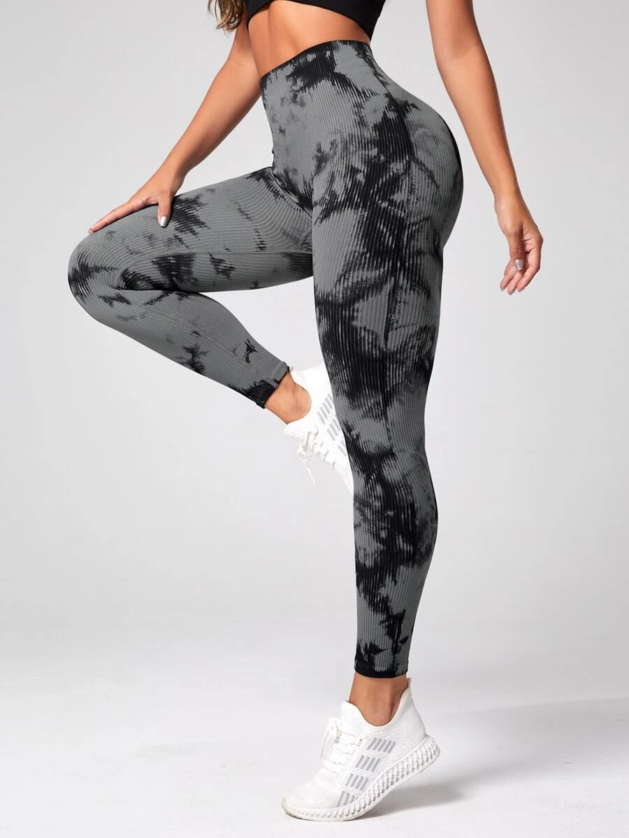 เลกกิ้งกีฬา รัดหน้าท้อง มัดย้อม aa-39