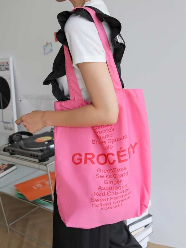 DAZY กระเป๋าช้อปปิ้ง ลายตัวอักษรกราฟิก n-82