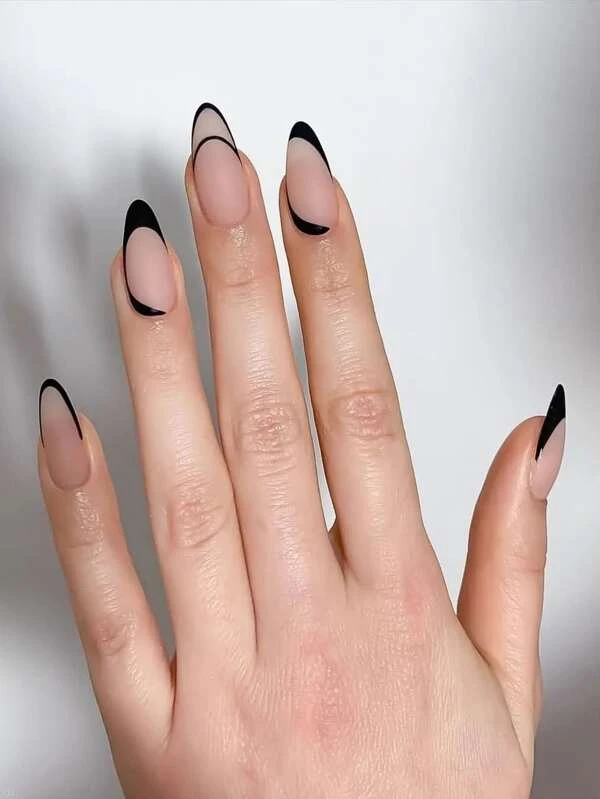 เล็บปลอม มินิมอล &เทปกาว 1 ชิ้น & ตะไบเล็บ 1 ชิ้น 24 ชิ้น ค-44