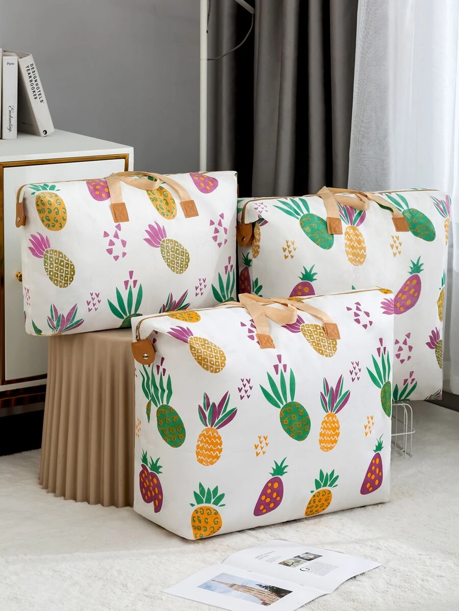 1 ชิ้น พิมพ์ สับปะรด ตู้เก็บของ กระเป๋า  gg-6