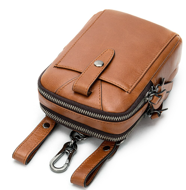 HU60-ผู้ชายหนังเอวชายRetroแพ็คเก็ตเส้นทแยงมุมCasual Multifunctionกระเป๋าแนวตั้งส่วนเอวแพ็คกระเป๋า