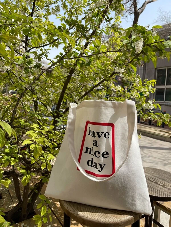 DAZY กระเป๋าช้อปปิ้ง ลายตัวอักษรกราฟิก n-79