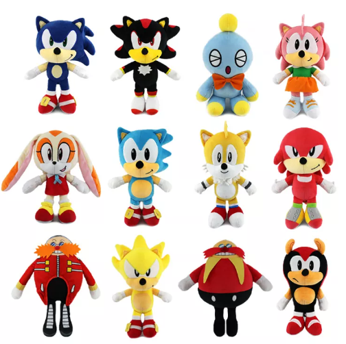 N43-1PCS 25Cm SONIC The Hedgehog Plush Soft Toys Plush Doll Amy Rose Knuckles Tails Toys Cartoon PP Cotton Shadow SONIC The Hedgehog Soft Stuffed Toy Kids Gifts Children