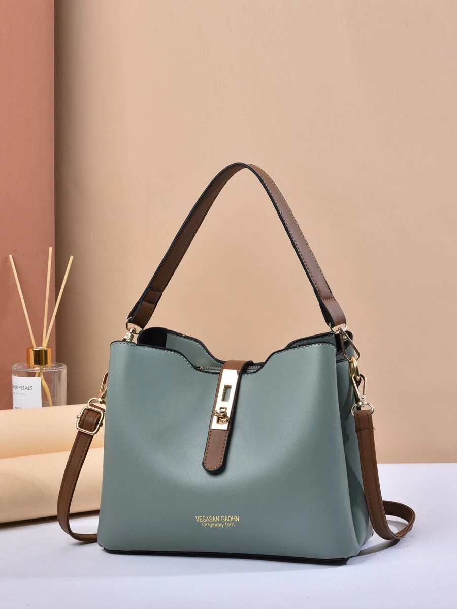 กระเป๋าถัง ภาพกราฟิกตัวอักษร เปิดล็อค v-27