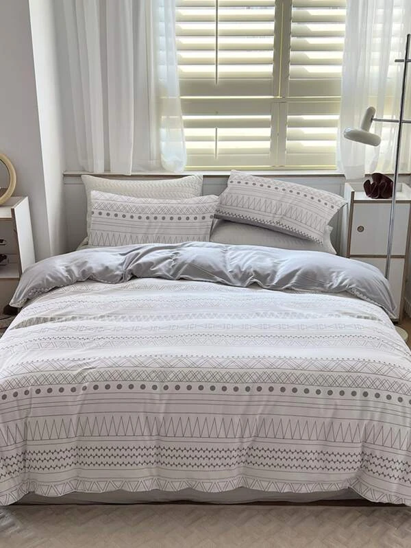 ชุดปลอกผ้านวม ไม่มีฟิลเลอร์ สไตล์ เรขาคณิต t-7