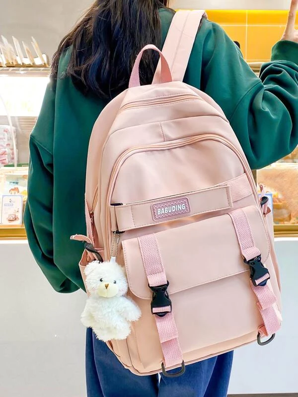 กระเป๋าเป้อเนกประสงค์ แพทช์ ตัวอักษร พร้อม จี้กระเป๋า ll-87