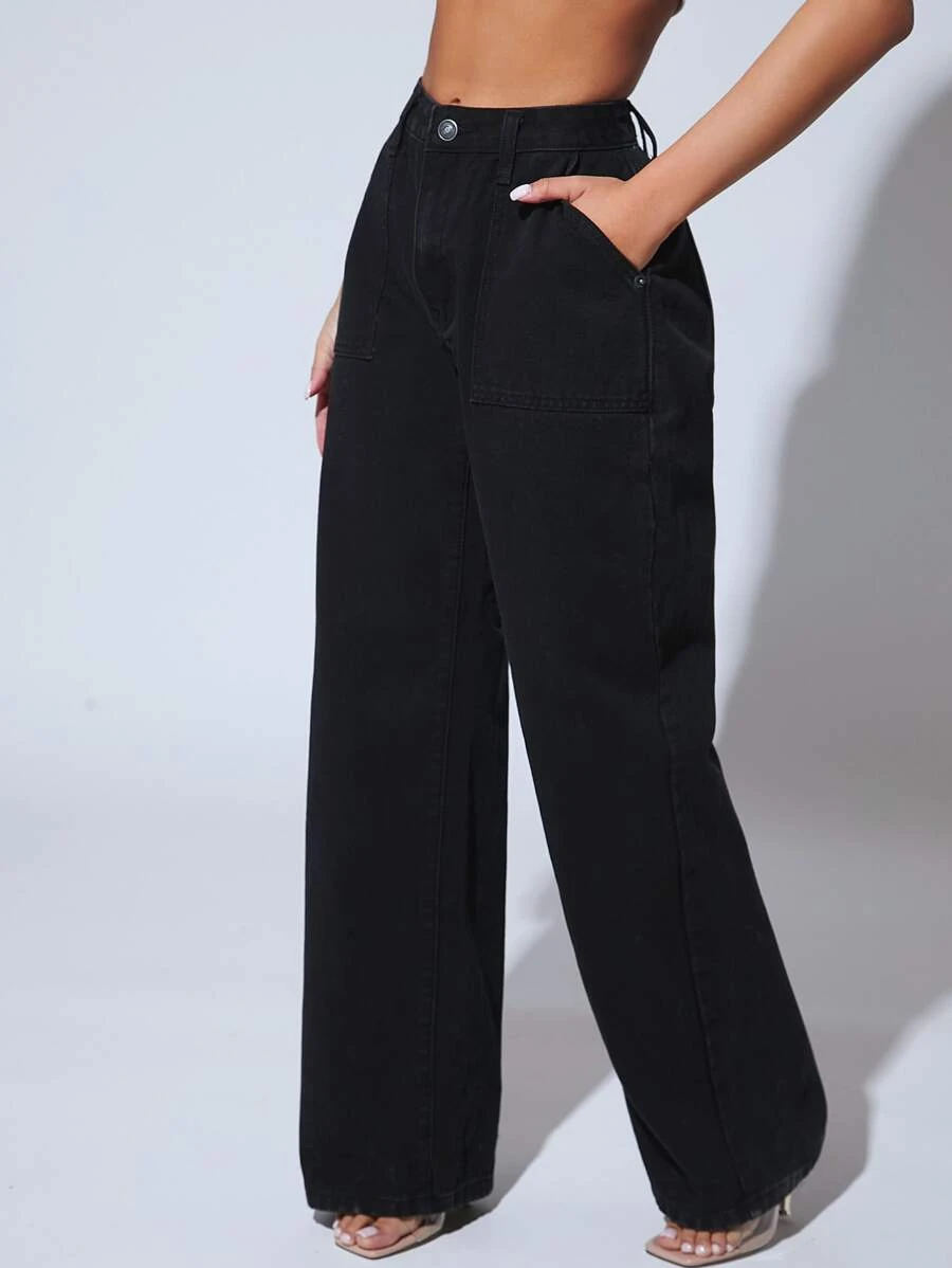 กางเกงยีนส์ สีพื้น กระเป๋าแนวทแยง ee-72