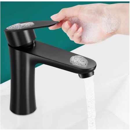 SA97-ก๊อกน้ำสีดำ ก๊อกน้ำอ่างล้างหน้าสีดำ ก๊อกน้ำ304สแตนเลสสีดำ ล้างมือสแตนเลสสีดำ