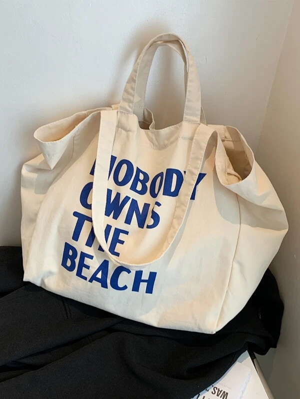 กระเป๋าหิ้ว ภาพกราฟิกตัวอักษร n-86