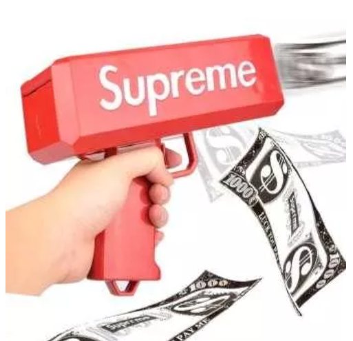 JIN85-SUPER GUN ปืนยิงแบงค์ มีไฟ ใช้ถ่าน ของเล่นเด็ก ปืนของเล่น kidtoy toys ปืนใส่แบ้ง ปืนยิงแบ้งปลอม ปืนยิงเงินปลอม