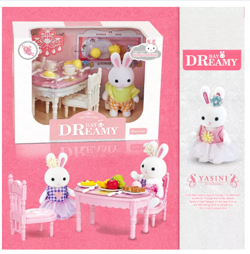 JIN04-Yasini Series Bay Dreamy เฟอร์นิเจอร์สำหรับบ้านตุ๊กตากระต่าย ของเล่นเด็ก Toys สร้างเสริมพัฒนาการเด็ก ของเล่นสำหรับเด็ก kidtoy