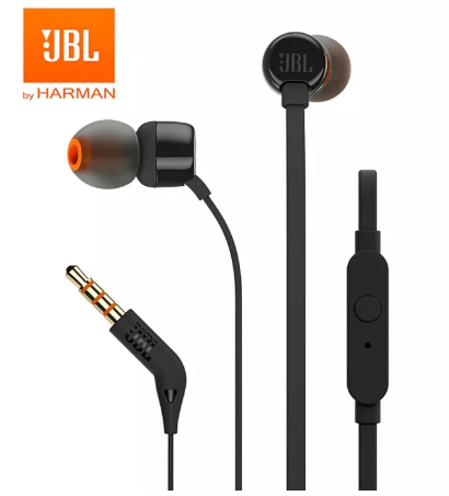 GE107-หูฟังJBL T110 3.5mm Wired Earphones Stereo Music Deep Bass Earbuds Headset Sports Earphone In-line Control with Mic ใช้ได้กับ iPhone OPPO VIVO Samsung huawei Meizu รับประกัน 1 ปี