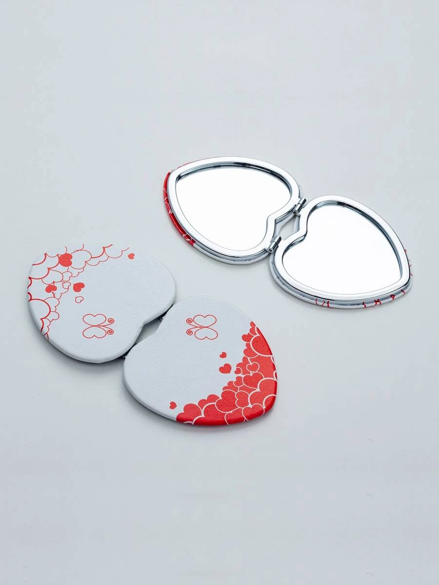 กระจกพับได้ รูปหัวใจ 1 ชิ้น  k-78