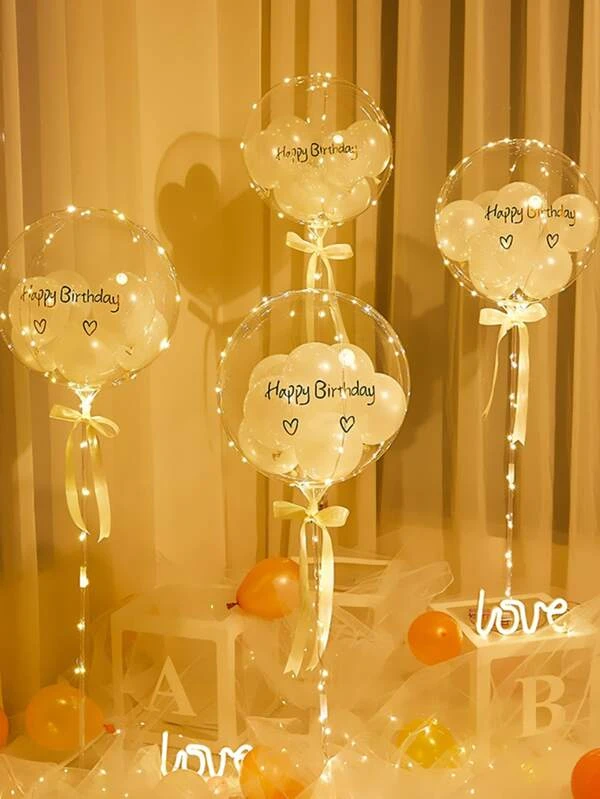 ลูกโป่งตกแต่ง 5 ชิ้น สีใส p-15