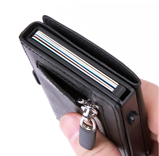 RAY92-กระเป๋าสตางค์หนังคาร์บอนไฟเบอร์ Humerpaul RFID สำหรับผู้ชาย