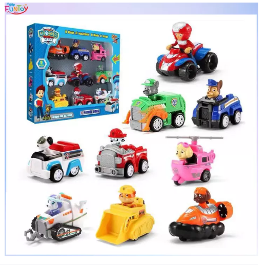 JIN61-ของเล่นรถของเล่น Paw Patrol 1 กล่อง 9 สำหรับเด็ก