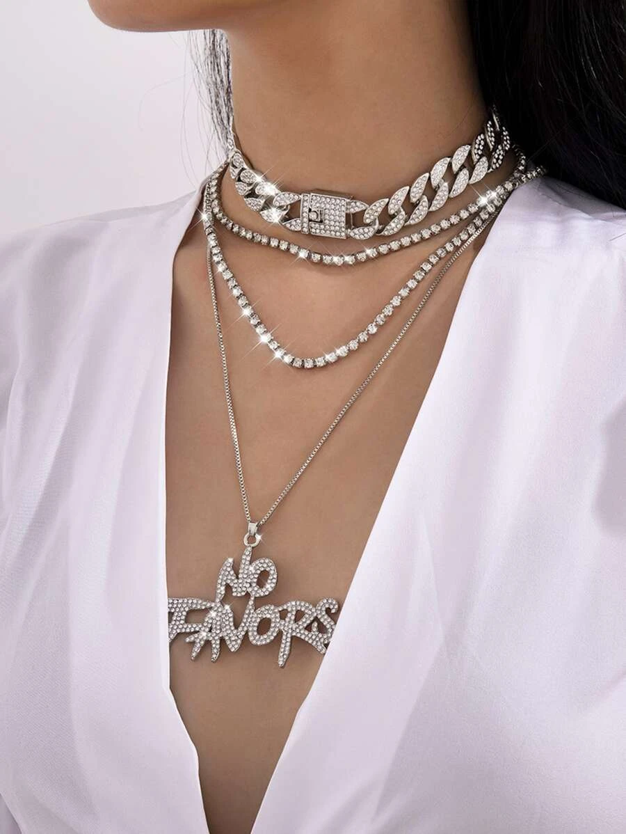 สร้อยคอ สี่เหลี่ยม ตกแต่ง  kk-144