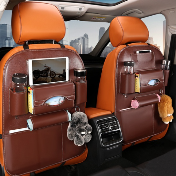 GX63-ที่ใส่ของหลังเบาะรถยนต์ กระเป๋าหลังเบาะรถ กระเป๋าเก็บสัมภาระ ชุดเก็บของหุ้มเยาะในรถยนต์