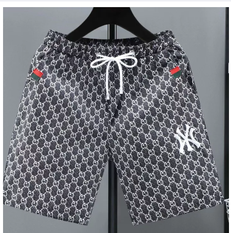 FJ98-น้ำยุโรปพิมพ์กางเกงขาสั้นลำลองผู้ชายแฟชั่นฤดูร้อนการจับคู่สีบางห้าจุดกางเกงผ้าไหมน้ำแข็งบางกีฬาน้ำแบรนด์