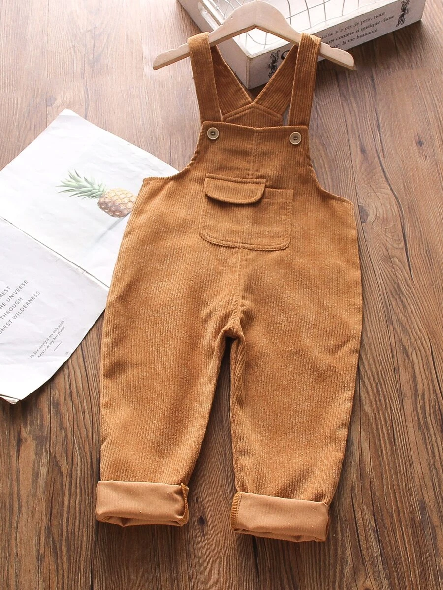 เด็กผู้ชายวัยหัดเดิน ชุดเอี๊ยม กระเป๋าพนัง ผ้าลูกฟูก b-42