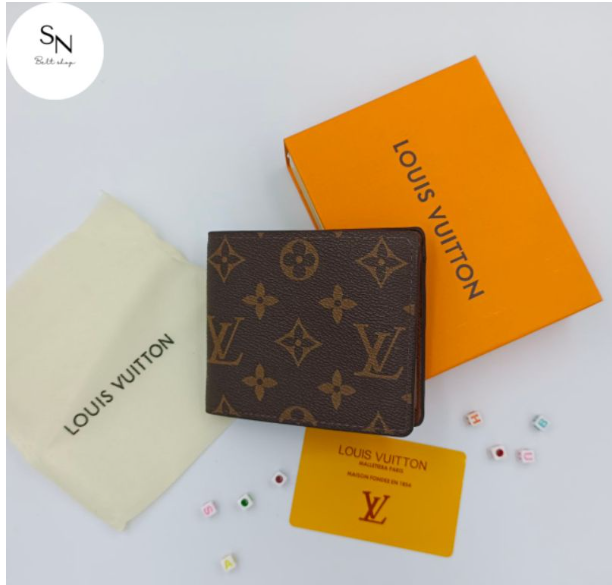 TOP62-กระเป๋าสตางค์หลุยส์แบบพับผู้ชายใส่บัตรธนบัตรใช้ได้ทุกวัย