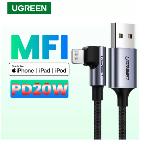 GE150-UGREEN MFI สายชาร์จไอโฟน USB A to Lightning Cable Apple Charging Cable สำหรับ iPhone 14 13 Pro Max Fast Charging Type C to Lightning Model: 60521