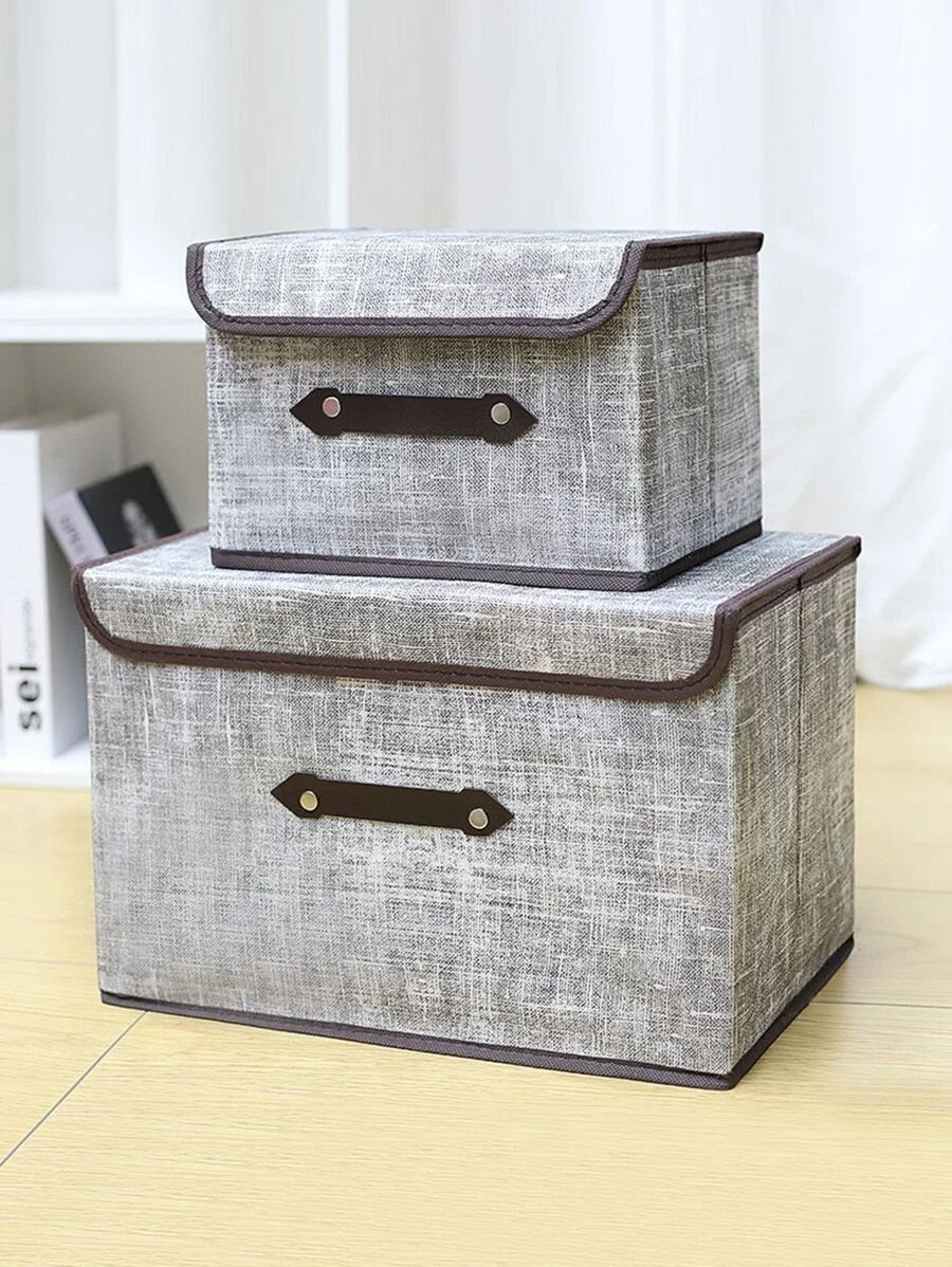 กล่องเก็บเสื้อผ้า ขอบผูก บล็อกสี 1 ชิ้น gg-82