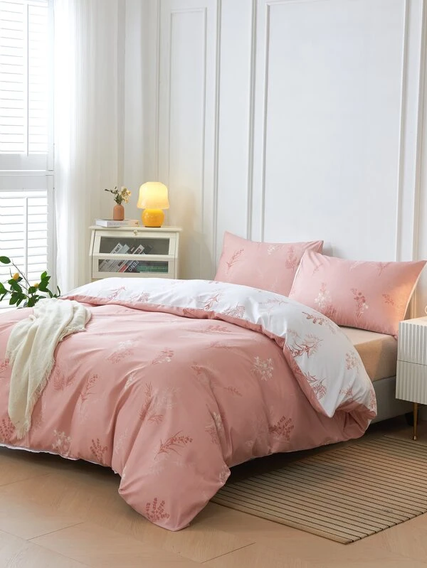 เซต ปลอกผ้านวม ลายใบไม้ (ไม่รวมไส้นวม) t-28