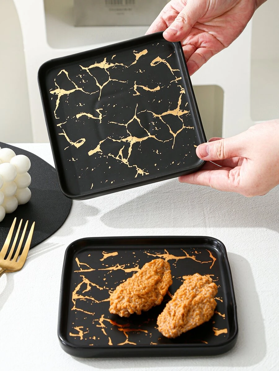 จาน ลาย หินอ่อน 1 ชิ้น  ff-54