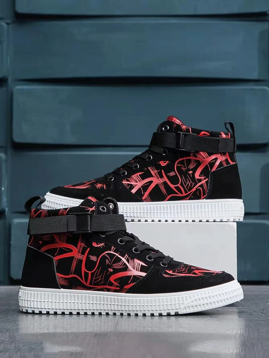 ผู้ชาย รองเท้าสเก็ต กราฟฟิค ไฮท็อป ตกแต่ง หัวเข็มขัด z39-46 m-12