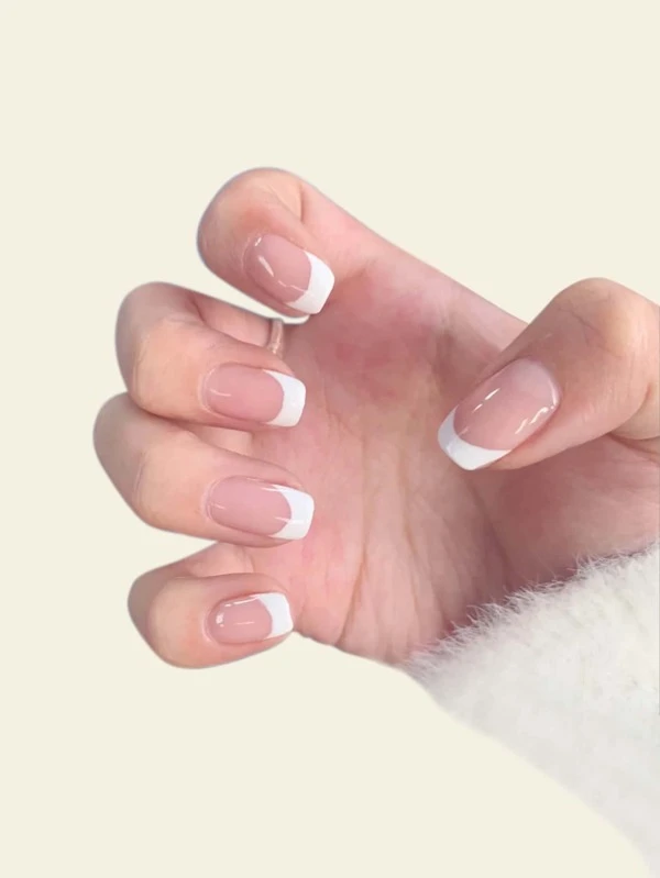 24 ชิ้น เล็บปลอม ทรงเหลี่ยม ยาว & ตะไบเล็บ 1 ชิ้น & เทป 1 แผ่น c-31