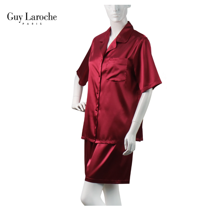 SA3>ชุดนอน Guy Laroche ผ้าซาติน (เสื้อ+กางเกงขาสั้น) GV3751ผ้าซาติน เกรดพรีเมี่ยม นุ่ม ลื่น M-L