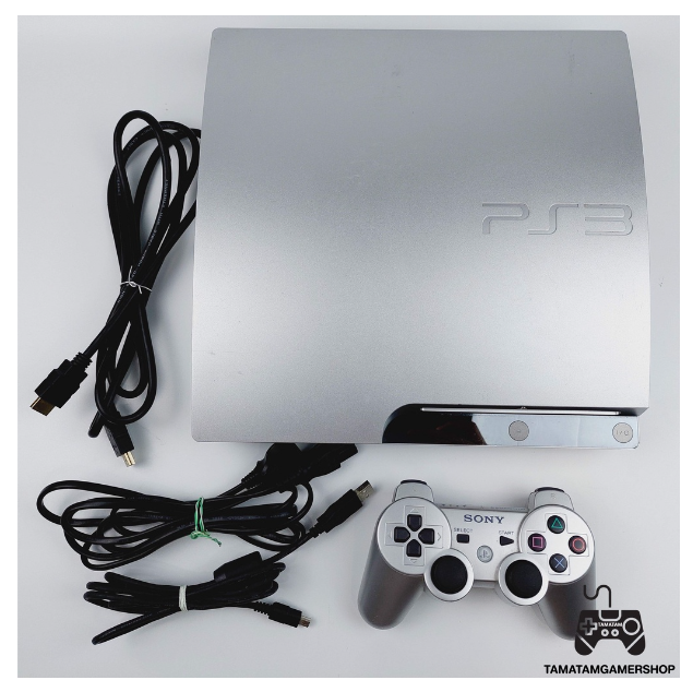 RE50-เครื่องเกมps3 slim 320GB สีเงินSatin Sliver แปลงแล้ว มีเกมในเครื่อง ps3สายมืด *ผ่อนได้*