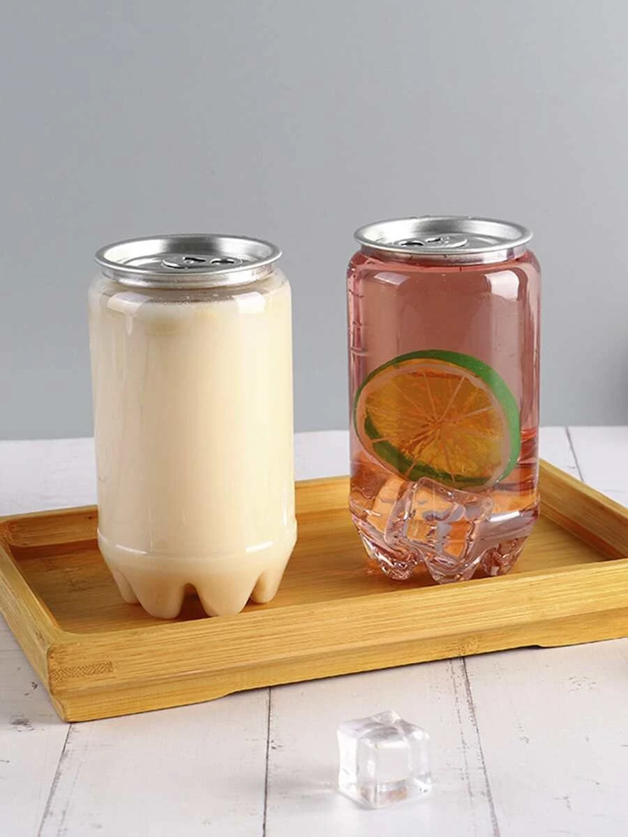 ถ้วยดื่ม 350ml พกพาได้ พลาสติก โปร่งใส กระป๋อง ออกแบบ การท่องเที่ยว สำหรับ การท่องเที่ยว 1 ชิ้น  oo-212