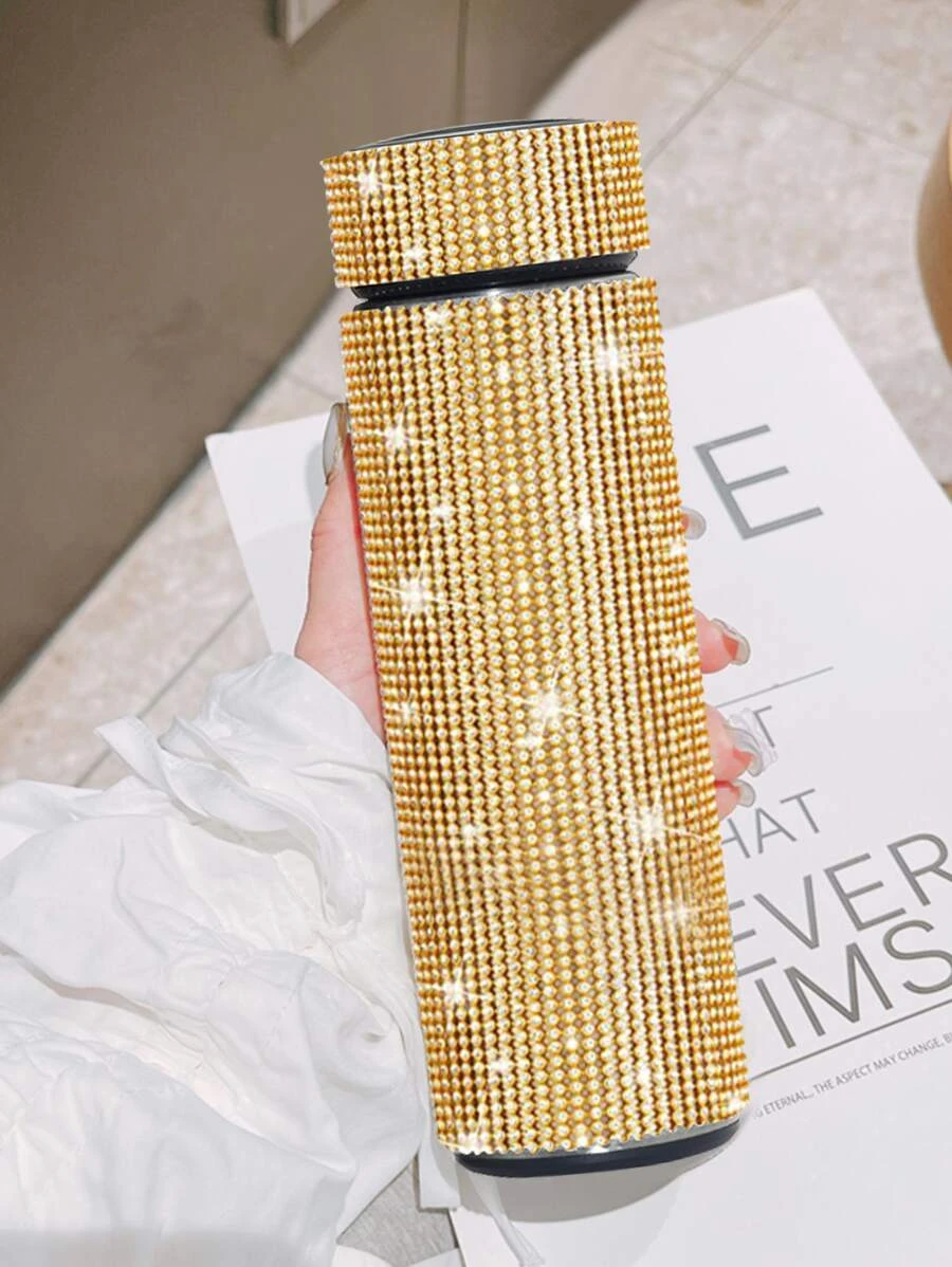 ขวดน้ำฉนวน ตกแต่ง พลอยเทียม 1 ชิ้น  pp-2