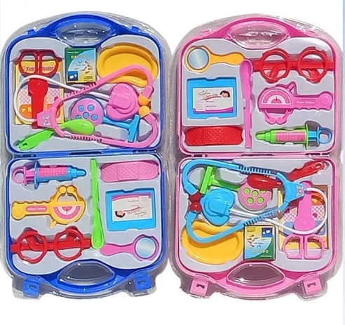 JIN70-ชุดกระเป๋าของเล่น ชุดกระเป๋าคุณหมอ กล่องเครื่องมือ15ชิ้น ล่องพกพา Play House