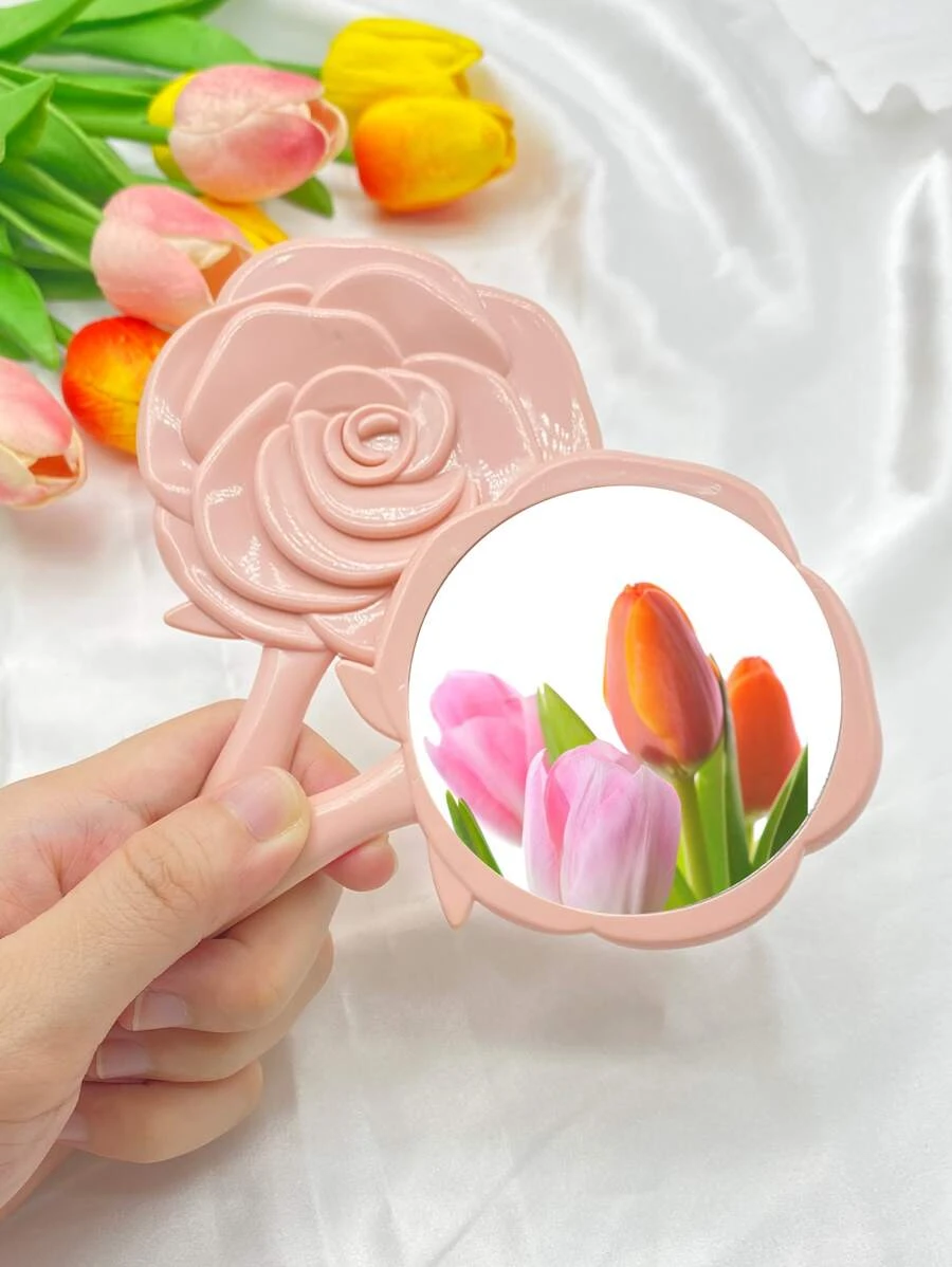 กระจกเงา การออกแบบ ดอกกุหลาบ เครื่องสำอาง มือ  k-56