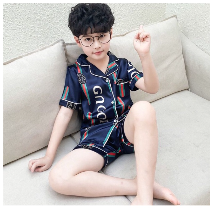 SA97>ชุดนอนเด็ก แขนสั้น ขาสั้น ผ้าซาติน