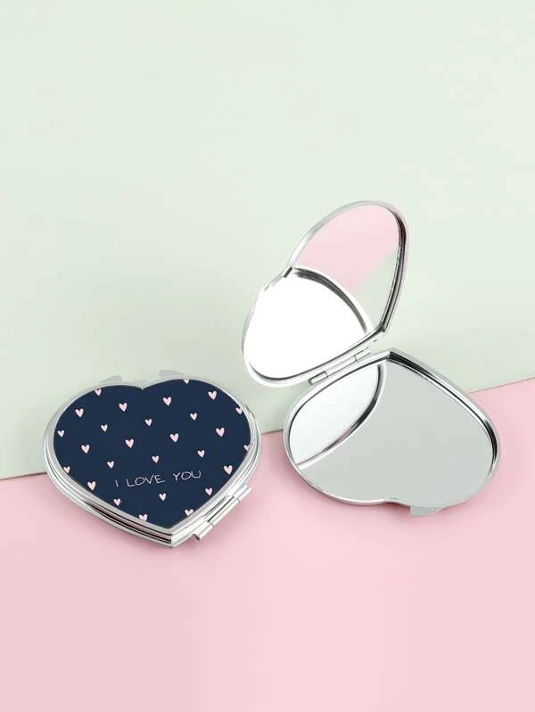 กระจกพับได้ รูปหัวใจ 1 ชิ้น  k-2