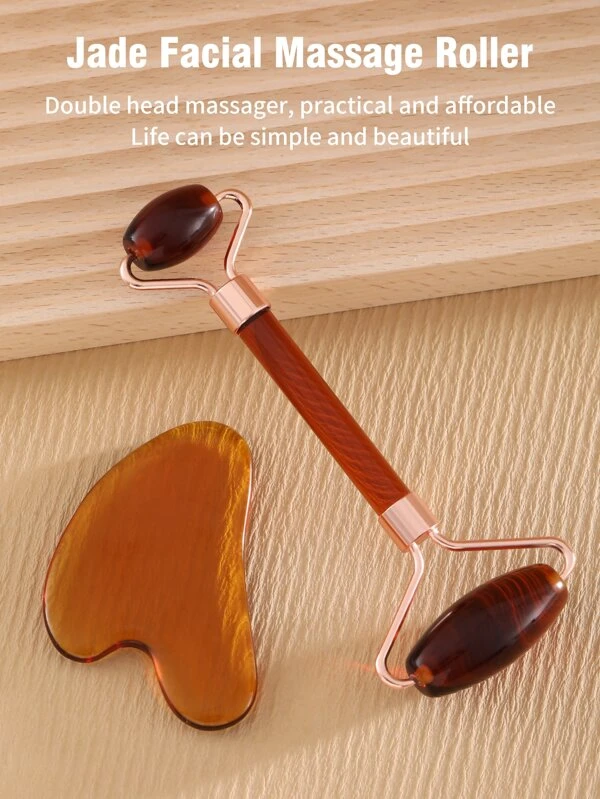 1 ชิ้น ลูกกลิ้งนวดหน้า & 1 ชิ้น หิน กระดานกัวซา d-3