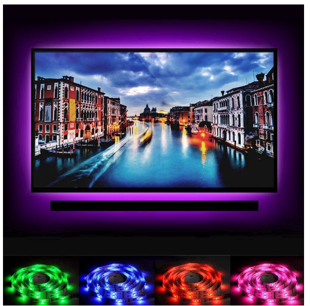 TH21-สายไฟ 5V 5050 60 SMD/M RGB LED USB สําหรับตกแต่งบ้าน (ควบคุมออนไลน์ 3 คีย์)