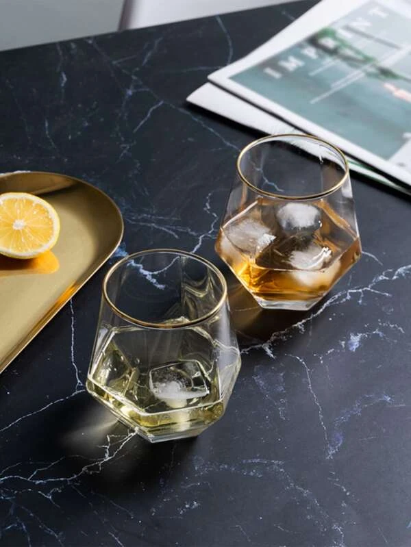 ถ้วย ออกแบบ เรขาคณิต โปร่งใส 1 ชิ้น  oo-51