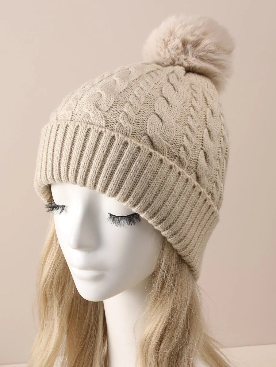 หมวกบีนนี่ ตกแต่ง ปอมปอม  j-17