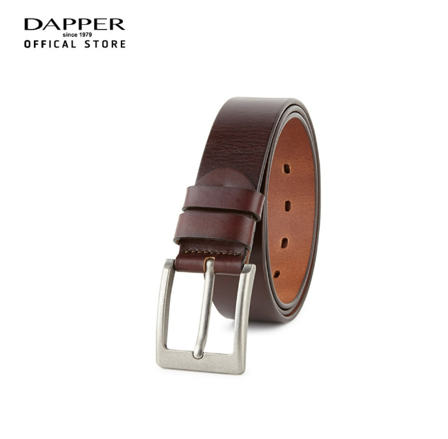 (ข#002) DAPPER เข็มขัดหนังแท้ Saddle Leather Pin Buckle Belt สีน้ำตาล (BSCE1/1314PN)