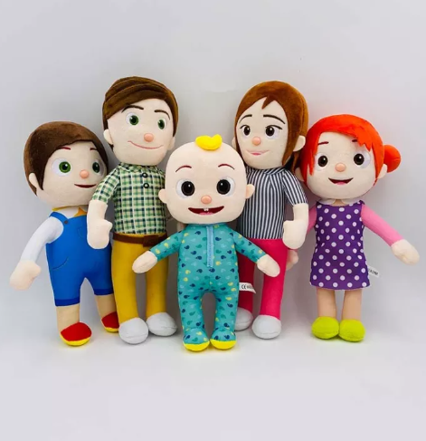 N49-5ชิ้น/ล็อต26-33ซม.Cocomelonตุ๊กตาหนานุ่มตุ๊กตาCocomelon JJเสื้อยืดเด็กพี่สาวพี่ชายพ่อแม่ตุ๊กตานุ่มยัดไส้ของเล่นของขวัญสำหรับเด็ก