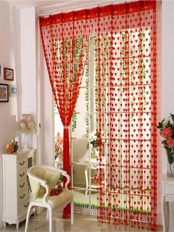 ผ้าม่านแผงเดียว Heart String  0079