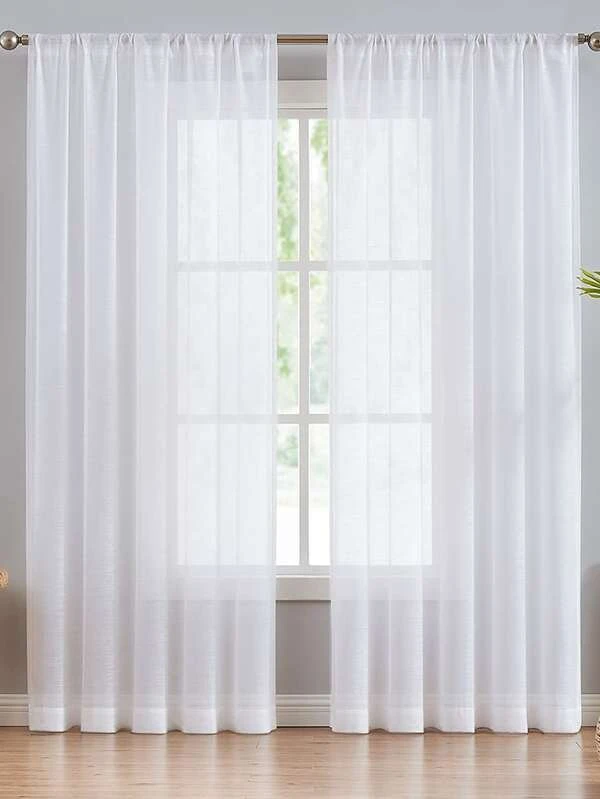 ผ้าม่านโปร่งบานเดี่ยว สีพื้น  0053